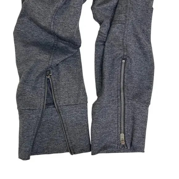 Athleta Gray Heather Jogger Sweatpants Zippered Pockets - Picture 5 of 8